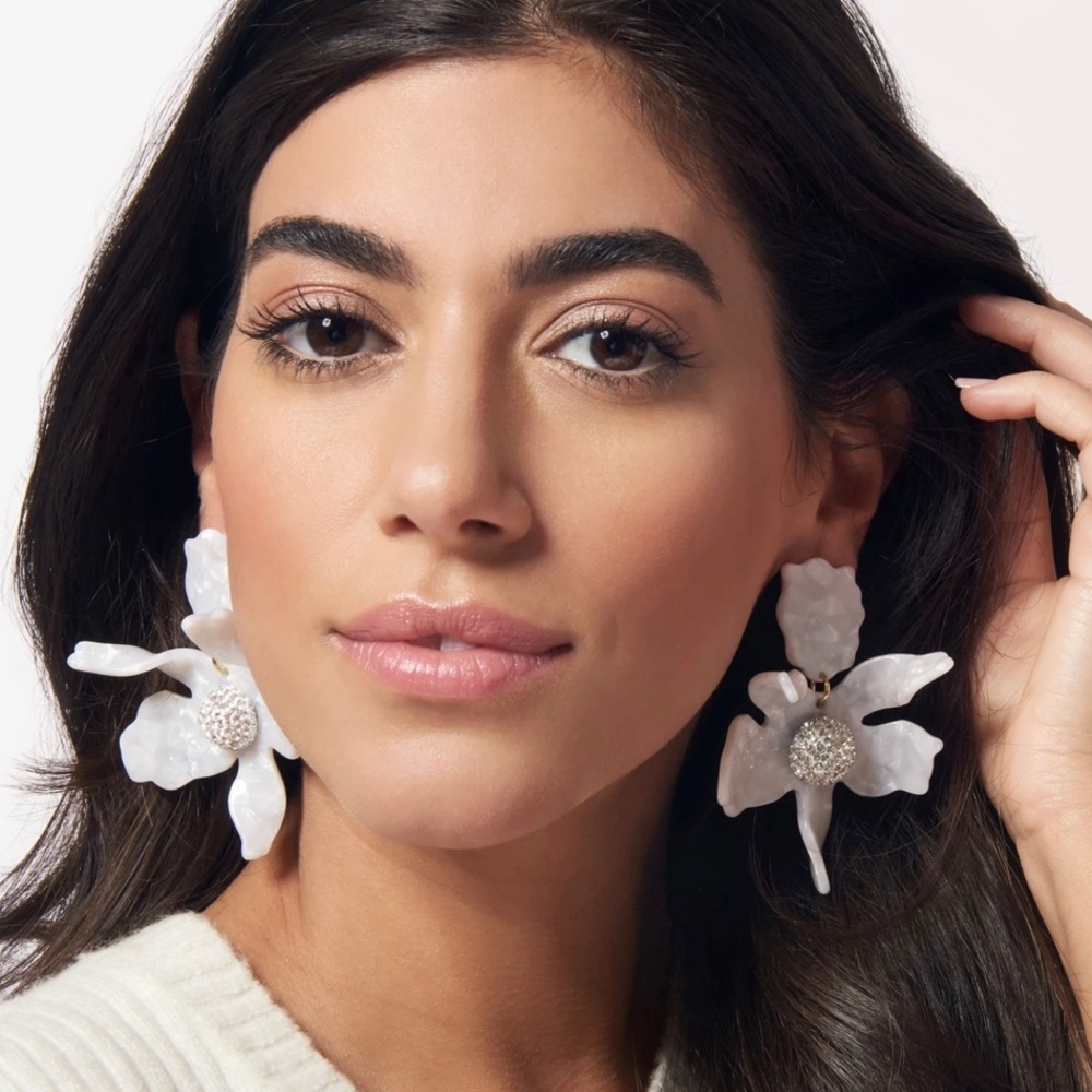 Lele Sadoughi White Lily Earrings